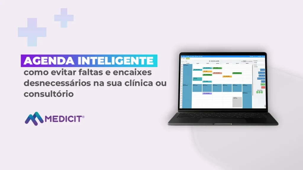 Notebook exibindo a agenda inteligente de consultas do Medicit