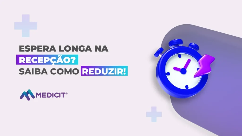 Cronômetro ilustrando o tempo de espera na recepção da clínica